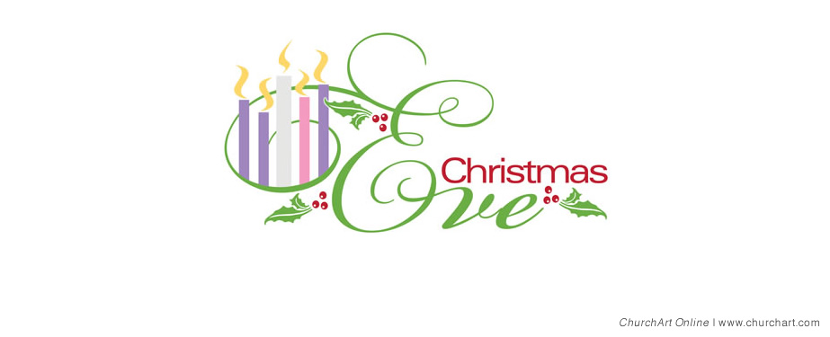 Christmas eve with candles clip-art