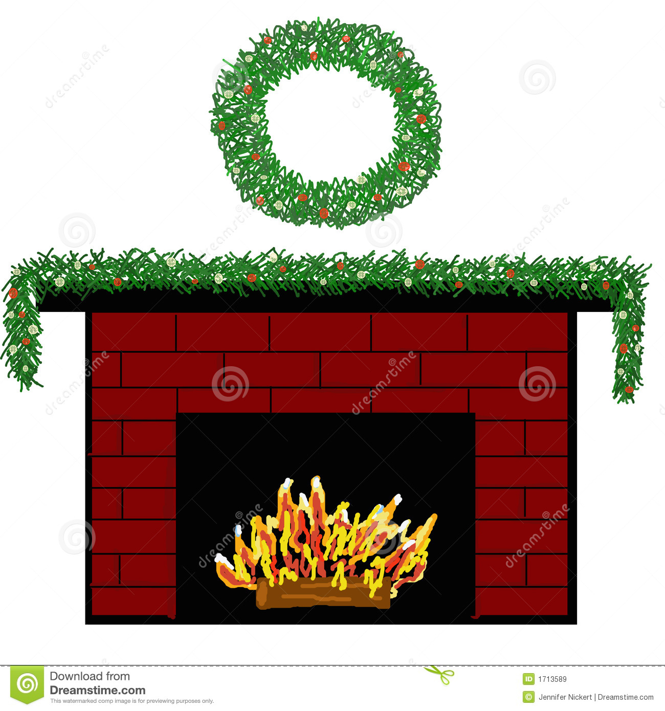 Christmas Fireplace Clipart F - Christmas Fireplace Clipart