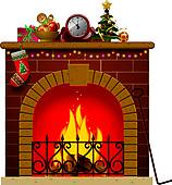 christmas fireplace; fireplace fire ...