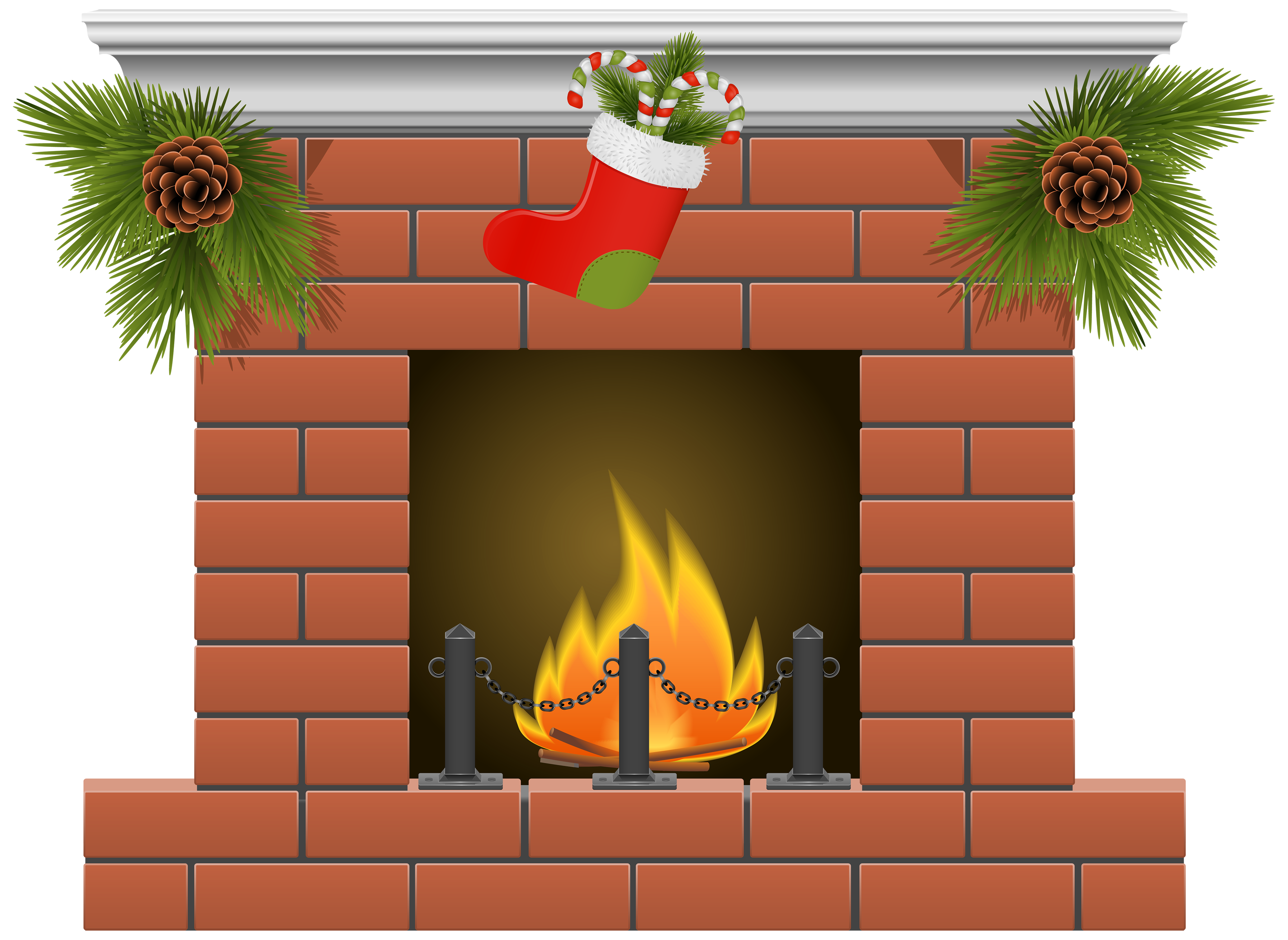 Christmas Fireplace Clipart F