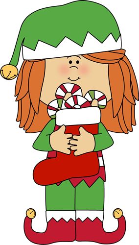 CHRISTMAS GIRL ELF CLIP ART - Christmas Elves Clipart