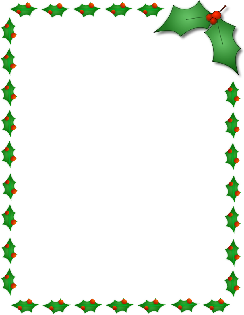 Christmas Holly Border Page Page Frames Holiday Christmas Holly