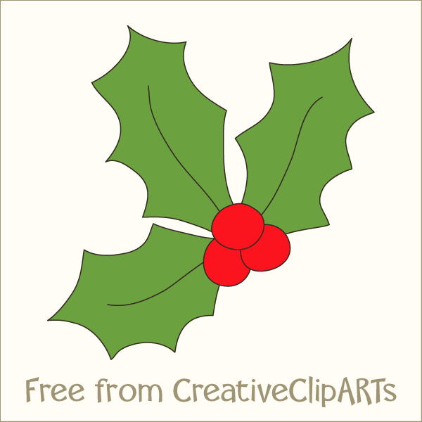Christmas Holly Clipart . - Free Holly Clipart