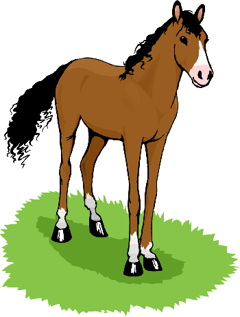 Brown horse galloping clipart