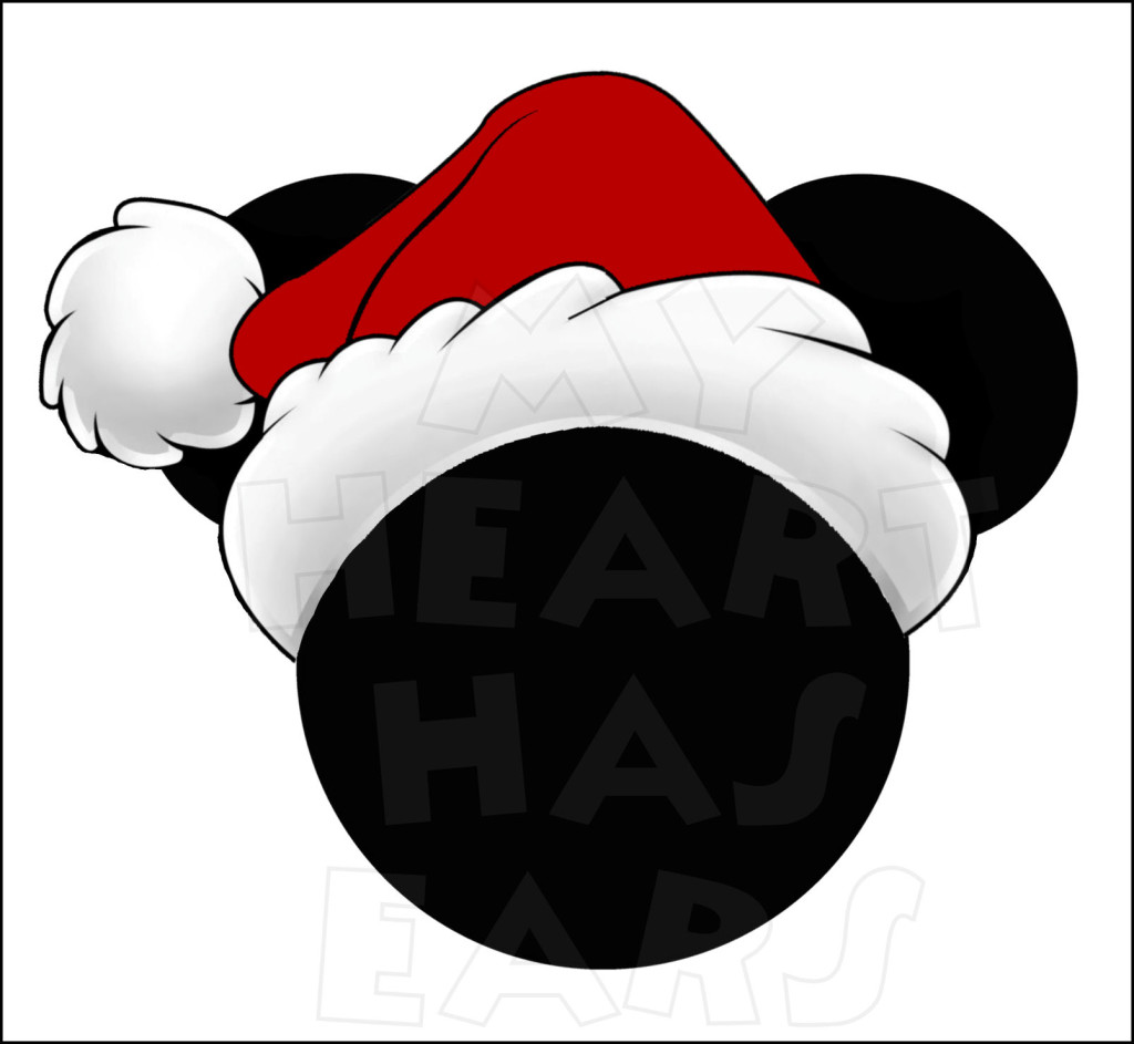 Christmas Mickey Mouse Ears C - Mickey Ears Clipart