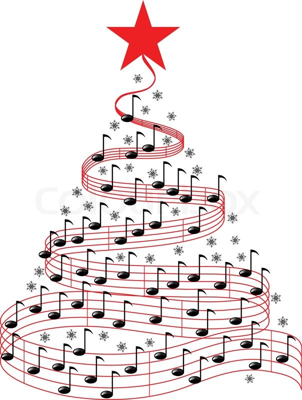 Christmas music notes clipart . CHRISTMAS MUSIC TREE, vector