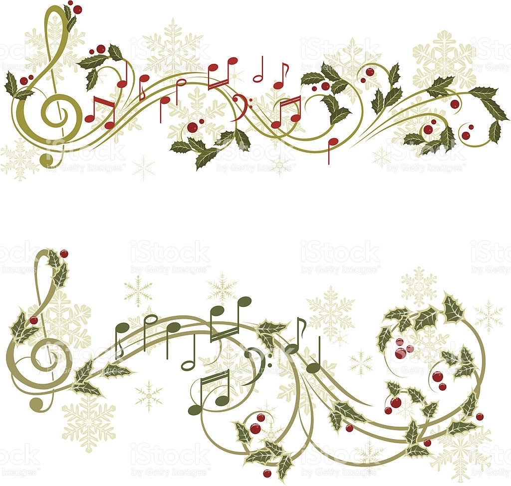 Christmas music notes clipart