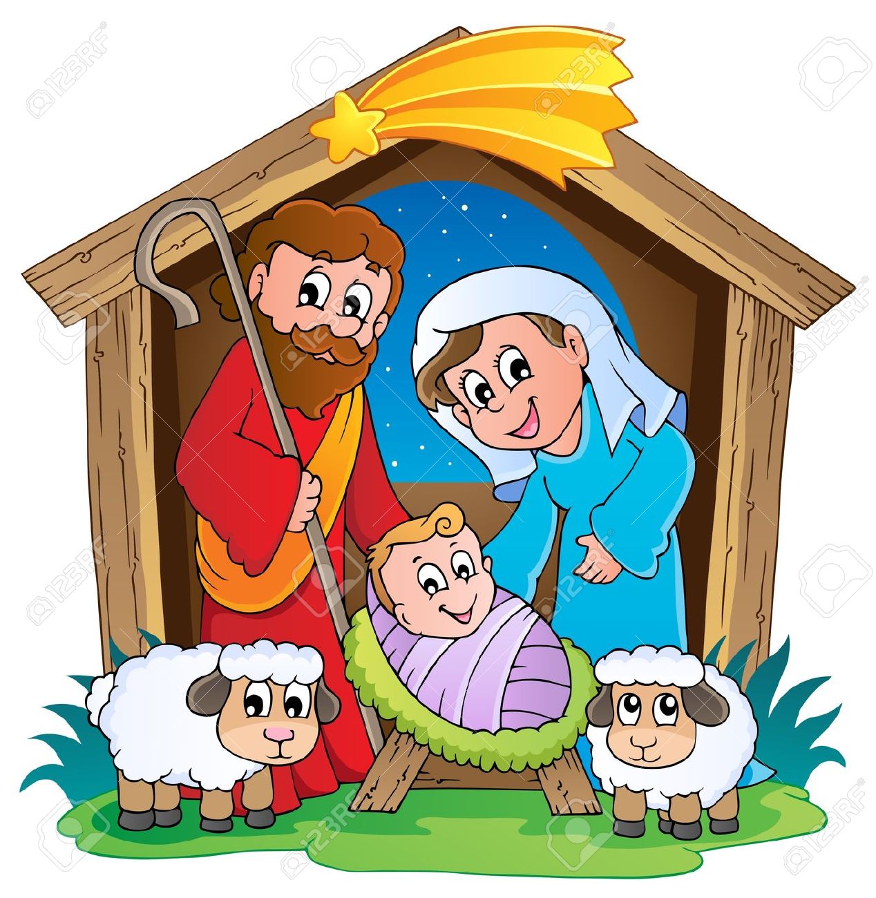 christmas nativity: Christmas Nativity scene 2 Illustration
