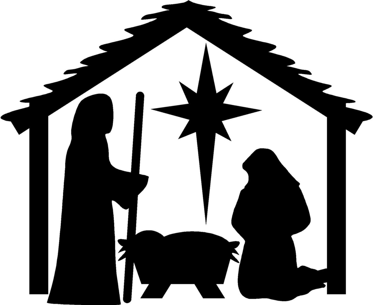 Christmas Stable Clipart .