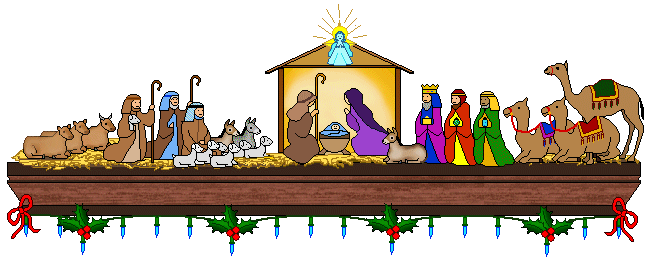 Christmas nativity scene .