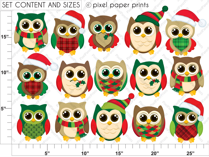 Christmas Owl Clip Art - .