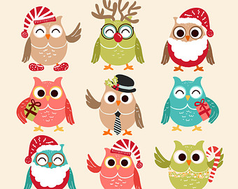 Christmas Owls Clip Art Owl C - Christmas Owl Clip Art