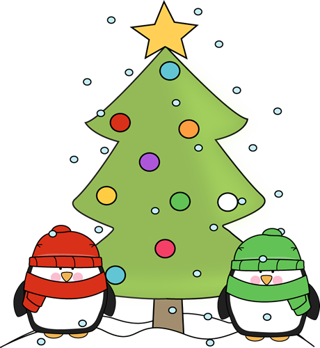 Christmas Penguins and Christmas Tree