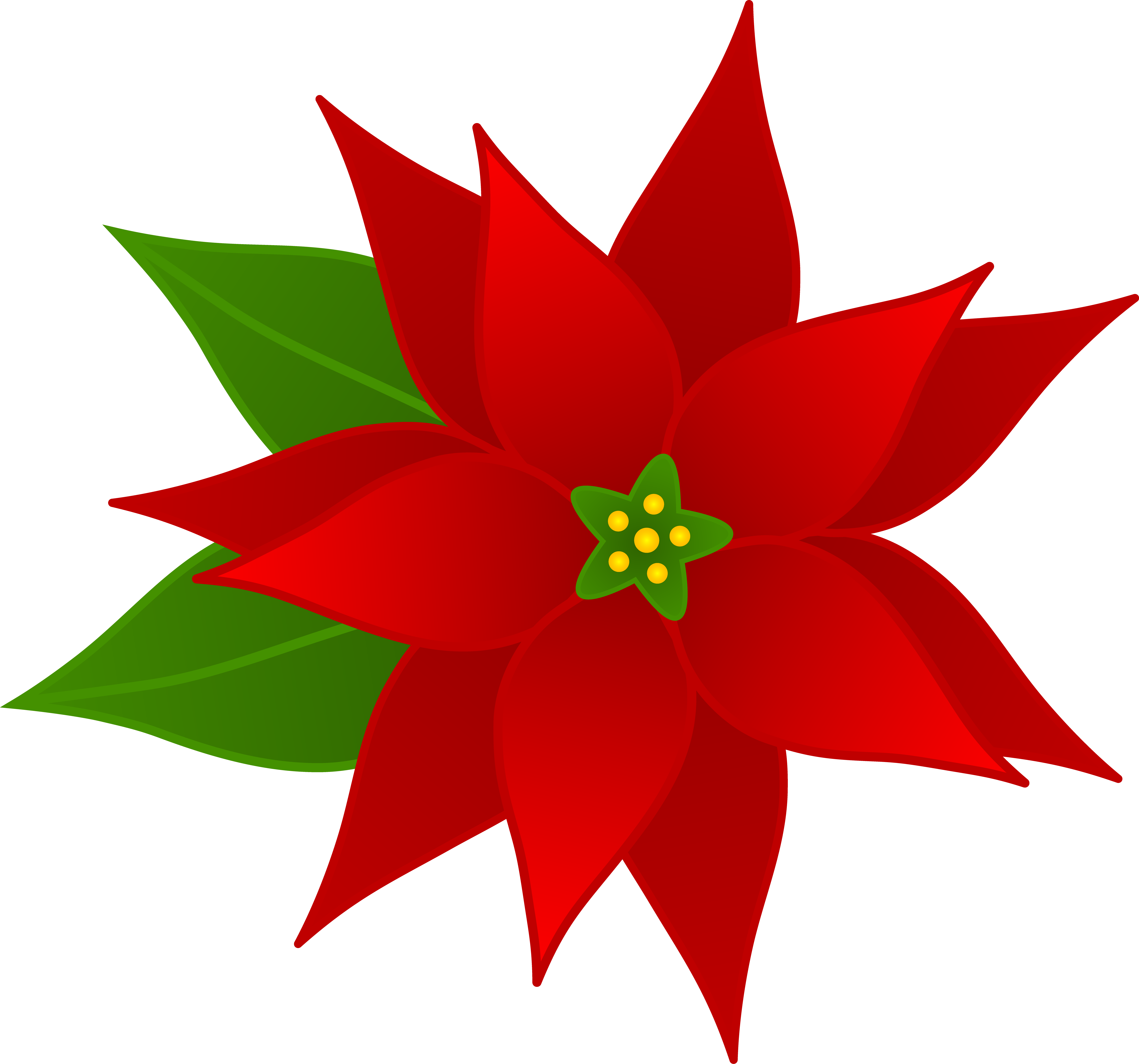 Christmas Poinsettia Flower - Free Clip Art