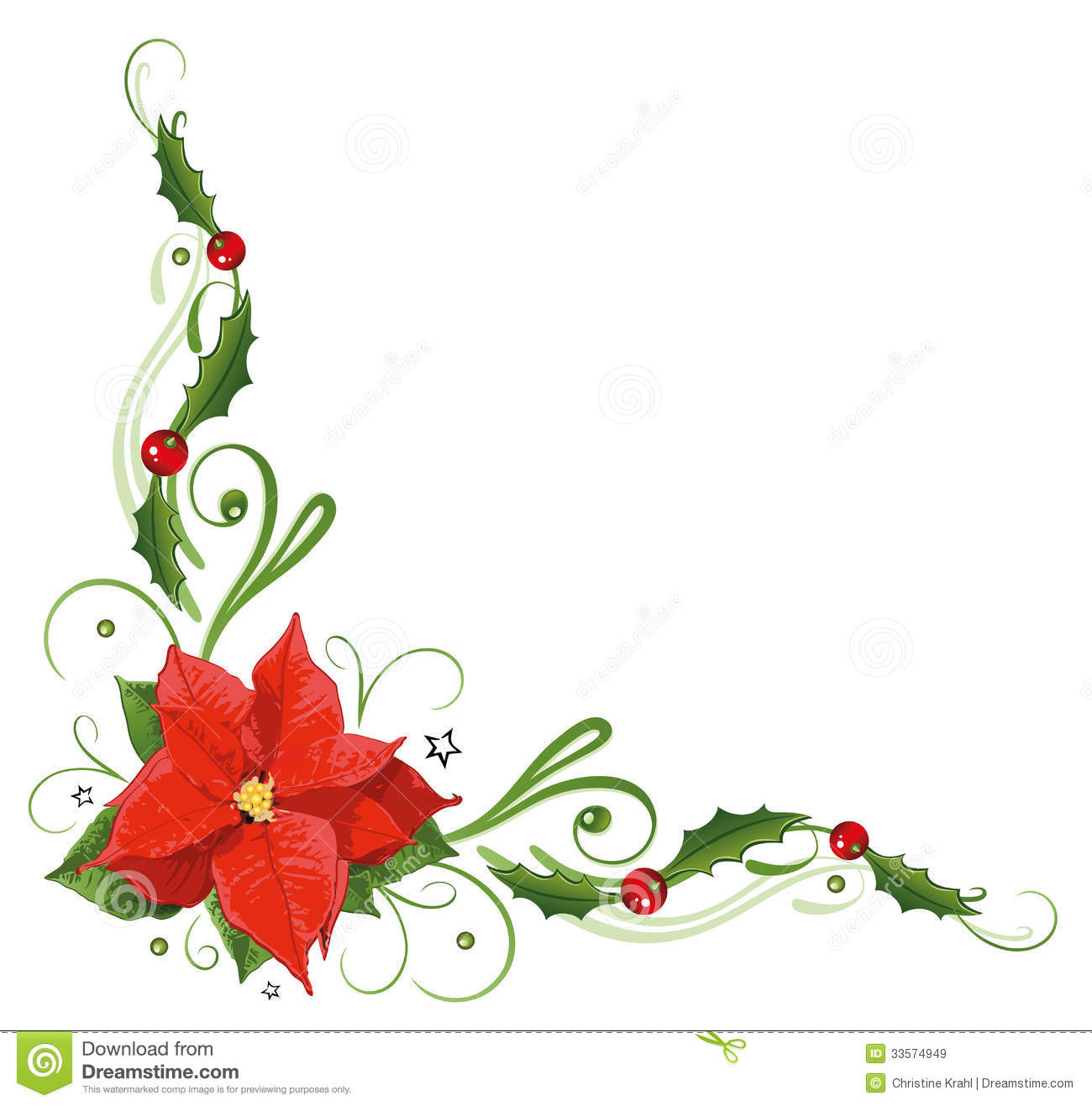Christmas, poinsettia, holly Royalty Free Stock Images