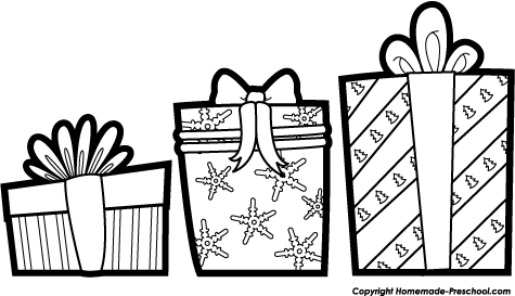Christmas Presents Clip Art Black And White 1 Png