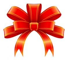 CHRISTMAS RED BOW, CLIP ART