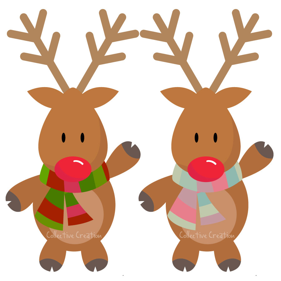 Reindeer And Rudolf Modern Cl