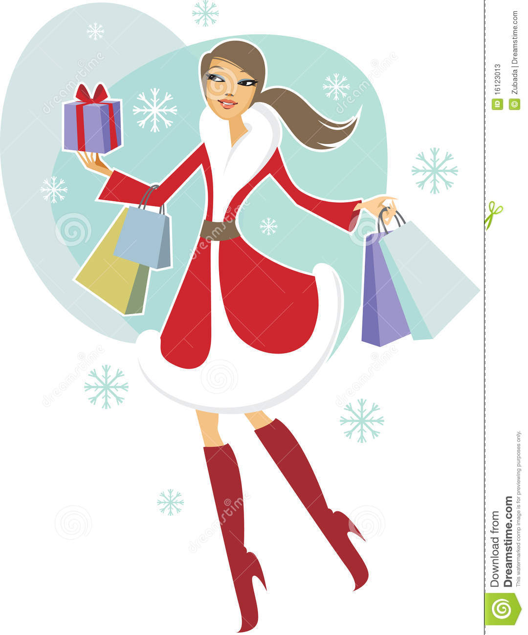 Christmas Shopping Clip Art C - Christmas Shopping Clipart