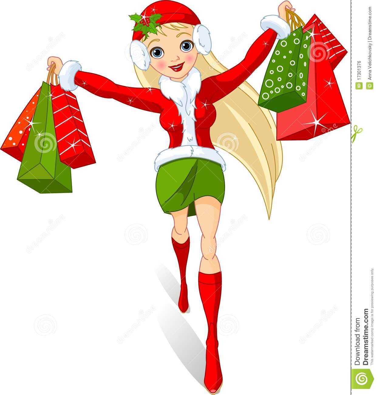 Christmas Shopping Clipart - 