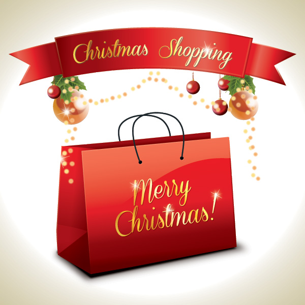 Christmas Shopping Vector Gra - Christmas Shopping Clipart