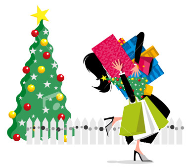 Christmas Shopping Clipart - 