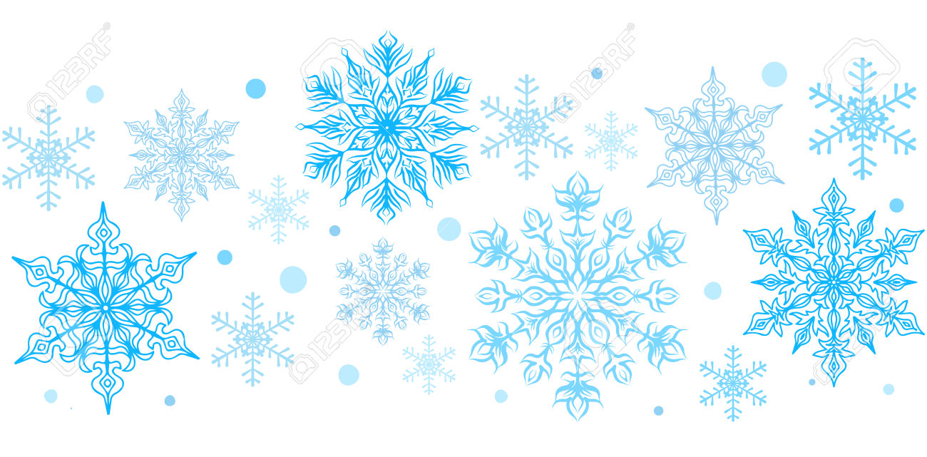 Christmas Snowflakes Borders . Clip art Stock Vector - .