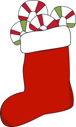 Christmas Stocking Filled with Candy Canes Clip Art