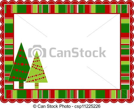 ... Christmas Stripped Frame  - Christmas Frames Clip Art