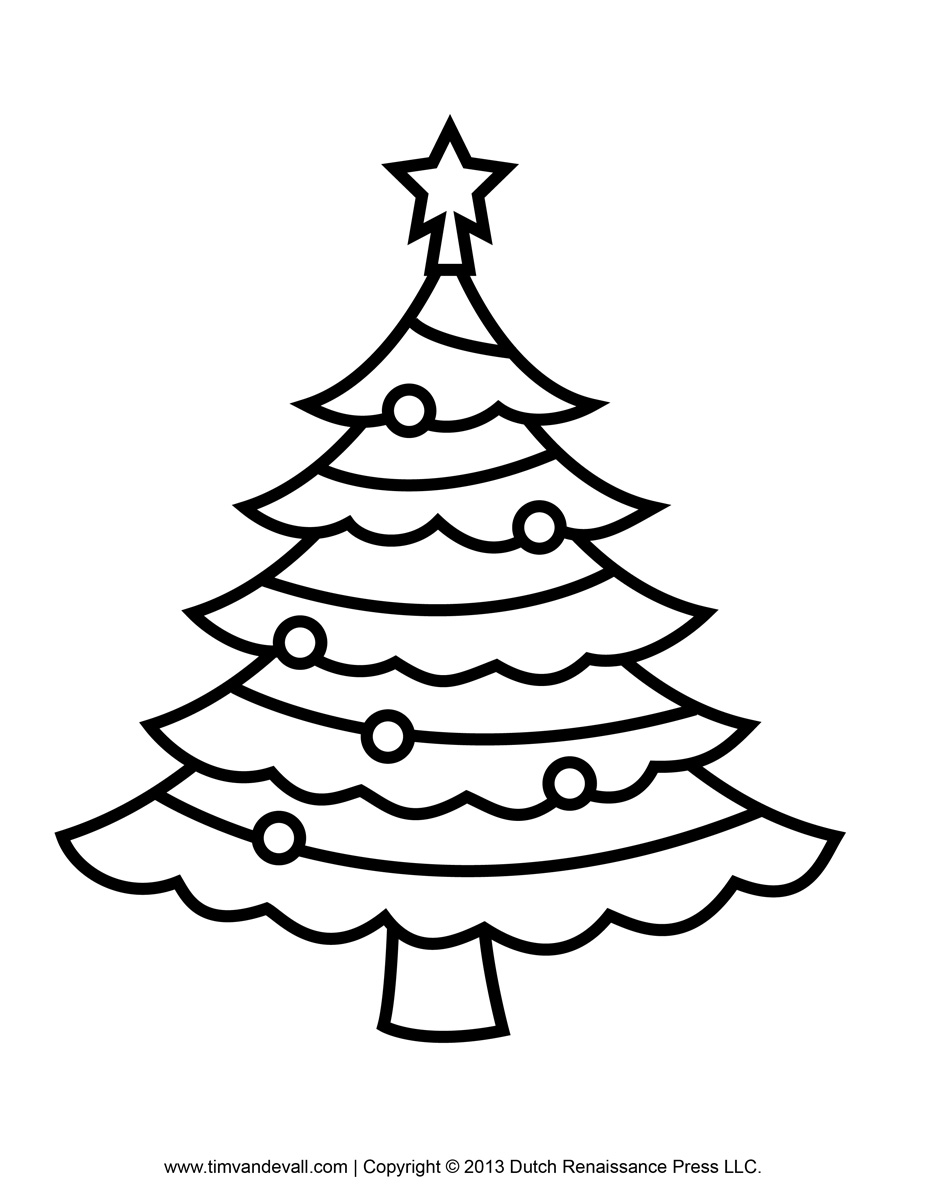 Christmas tree black and whit - Christmas Tree Clipart Black And White