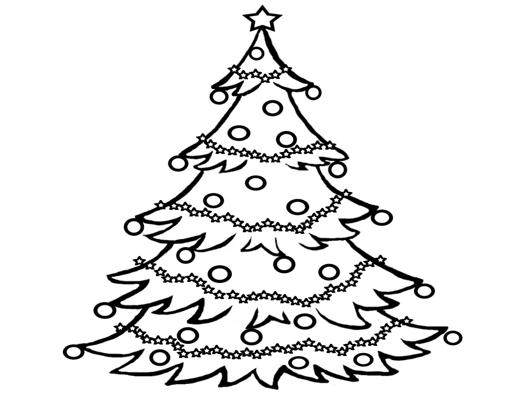 Christmas Tree clipart black and white #13
