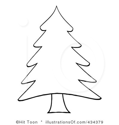 Christmas Tree Drawing Black 