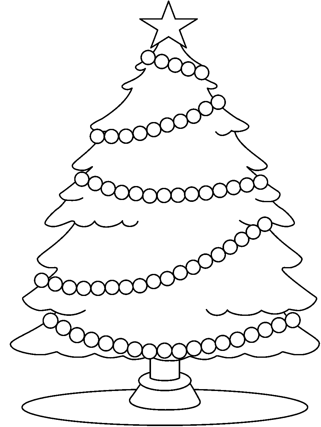 Christmas Tree Clipart Black  - Christmas Tree Clip Art Black And White