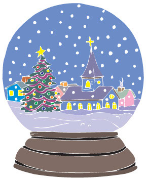 Christmas Tree Snow Globe Cli - Snow Globe Clipart