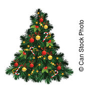 ... Christmas tree with balls, stars, candies