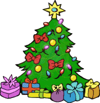 Christmas Tree with flashing  - Animated Christmas Clipart