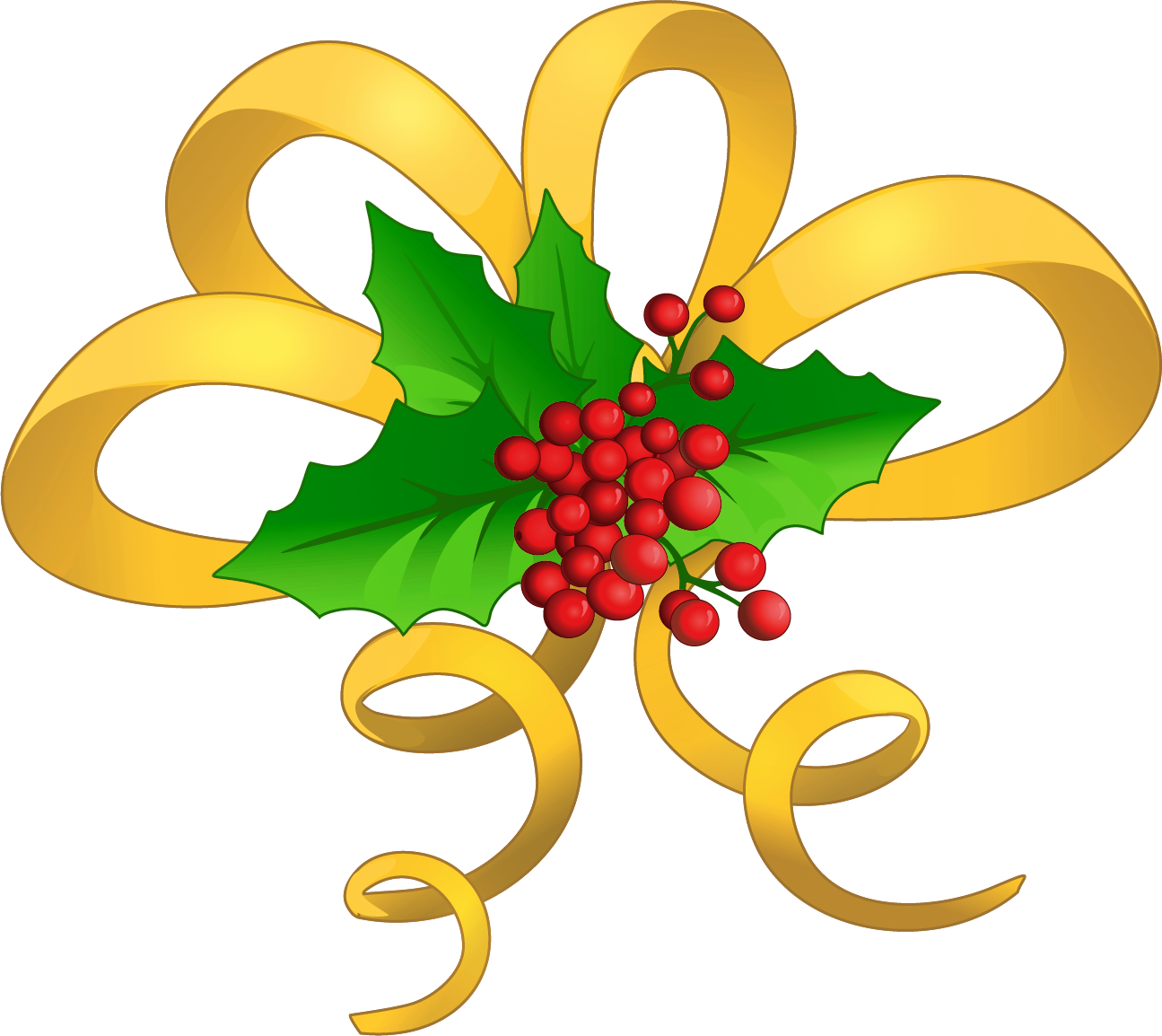 Christmas Yellow Bow with . - Christmas Bow Clip Art