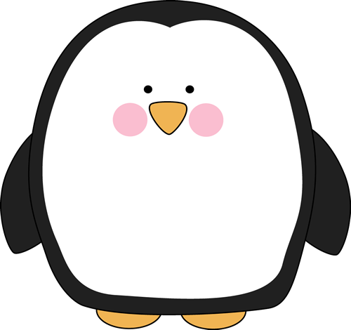 penguin clipart black and whi