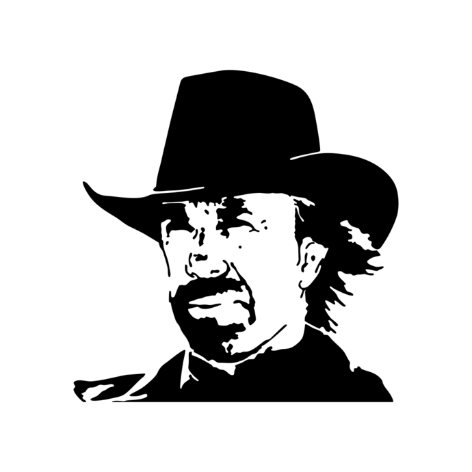 Chuck Norris Texas Cowboy graphics design SVG Vector Art Clipart instant