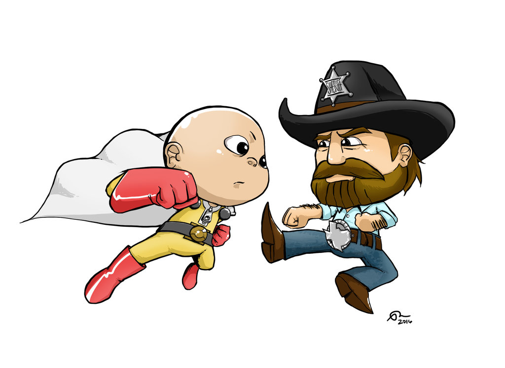 One punch man vs chuck norris by spactana ClipartLook.com 