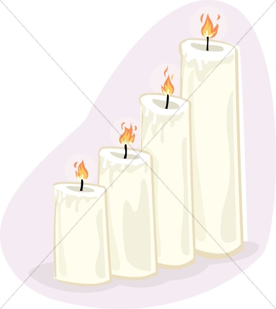 Church candles in transparent