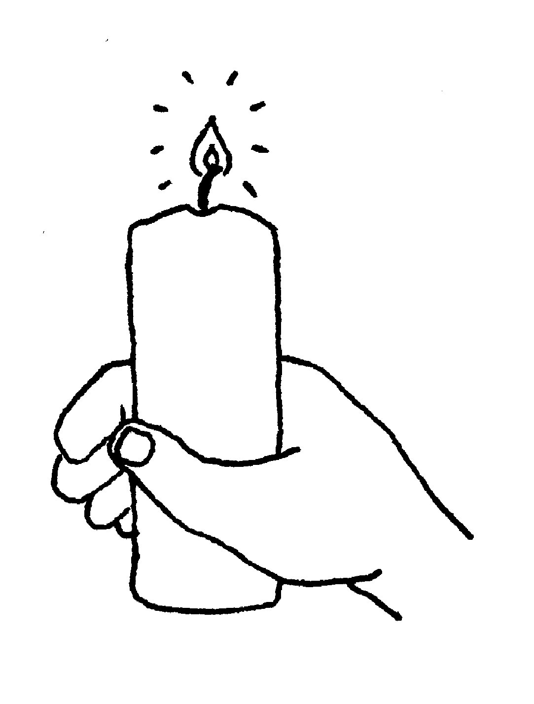 Small Candle in Outline