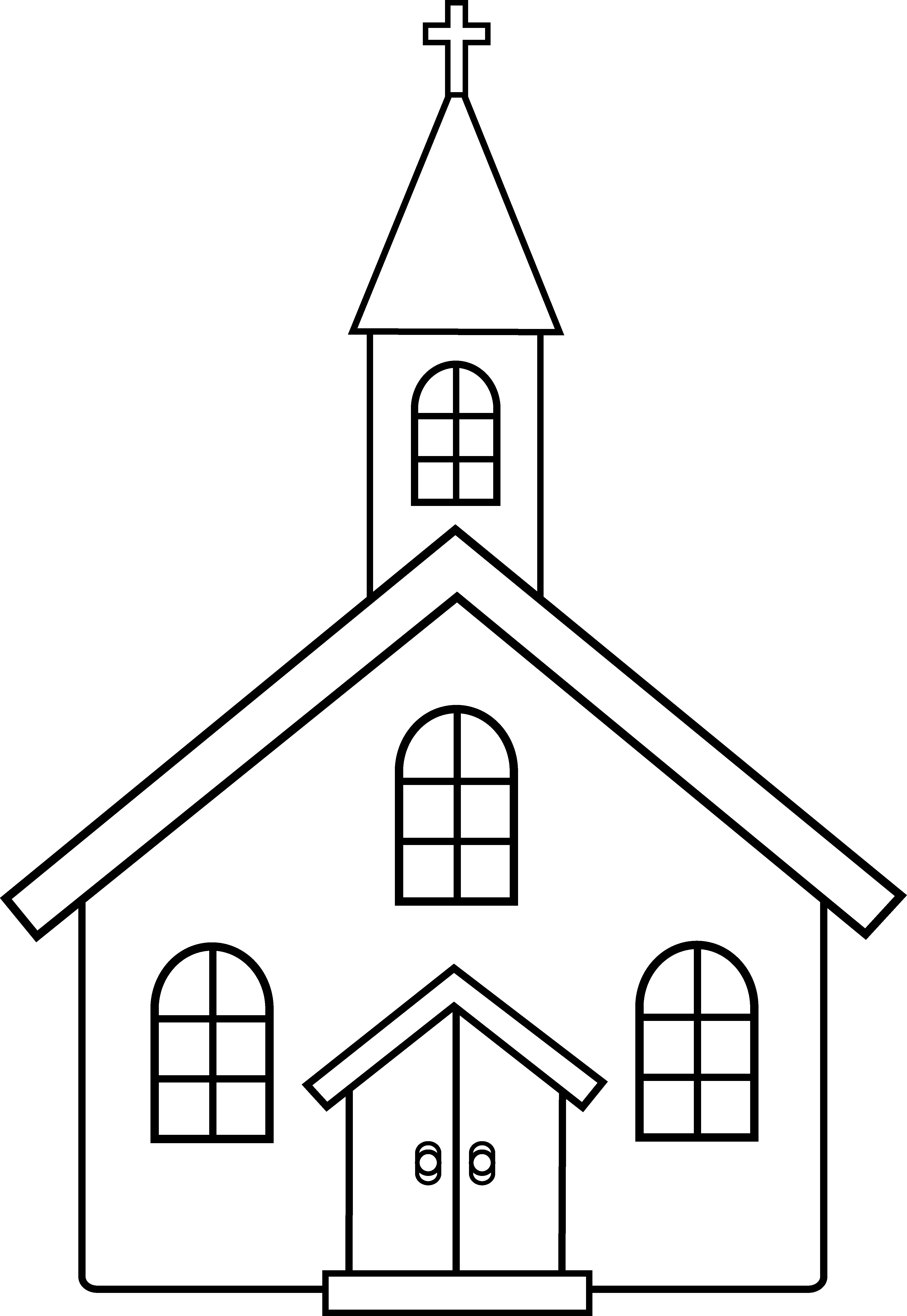 Church clipart black and whit - Church Clip Art Free