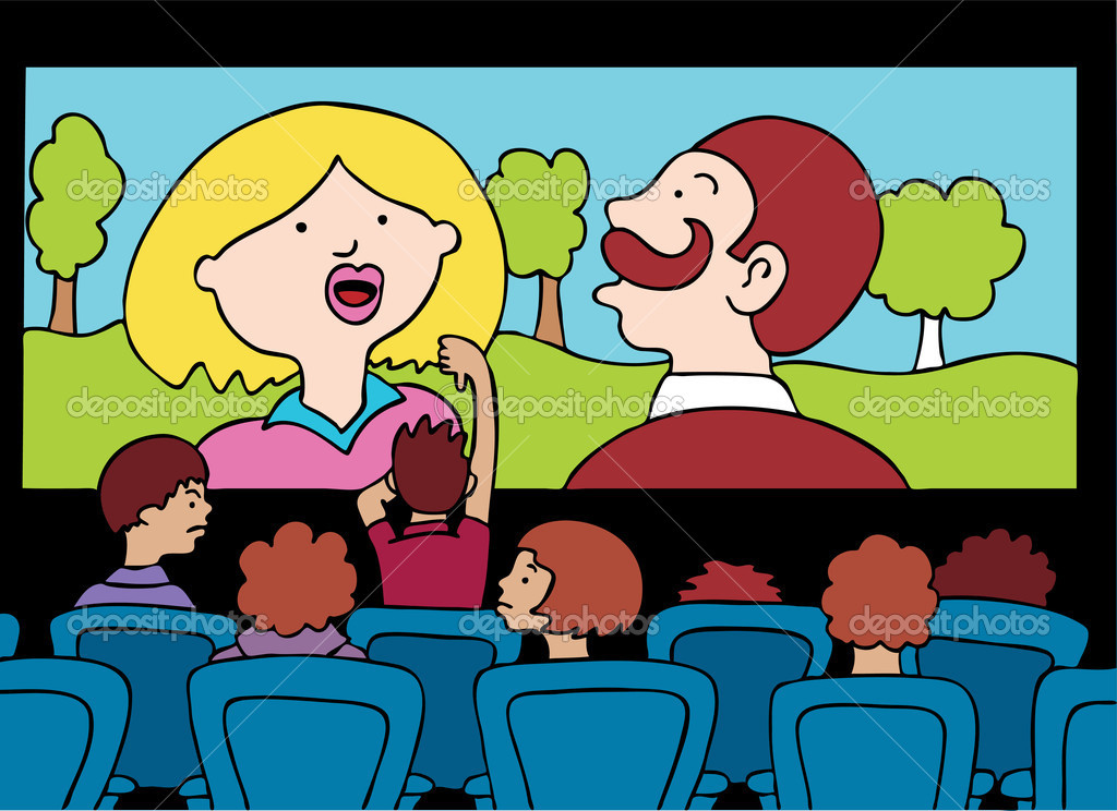 Cinema Theater Clipart. Bad Movie Experience Stock .
