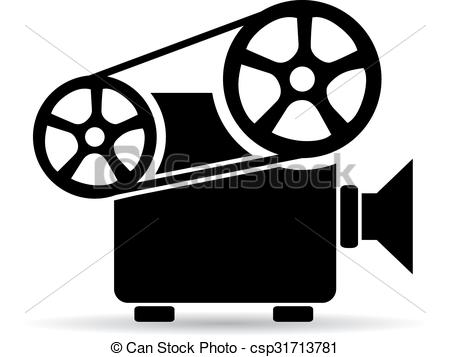 ... Cinema video projector icon - Old retro cinema video.