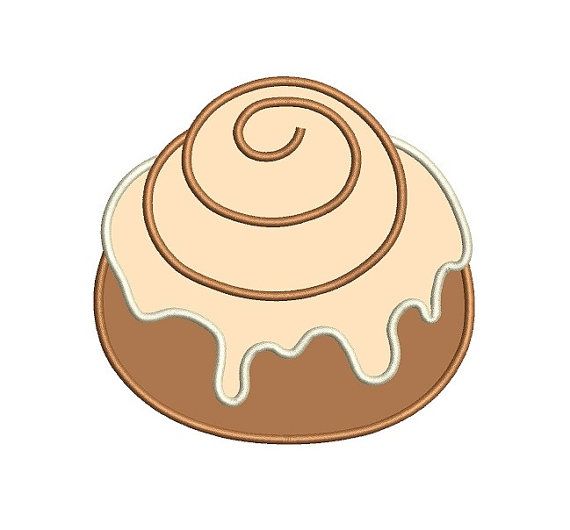 Cinnamon Roll Applique Machine Embroidery Digitized Design Filled Pattern- Instant Download - 4x4 ,5x7