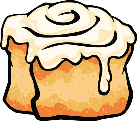 cinnamon roll with frosting .