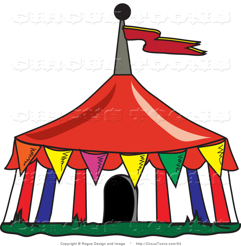 Circus Clipart Of A Colorful  - Circus Tent Clip Art