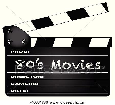 Clip Art - 80u0027s Movies Clapperboard. Fotosearch - Search Clipart,  Illustration Posters, Drawings