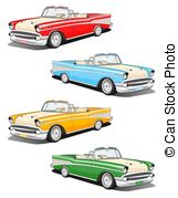 ... Classic car set - Set of four classic car illustration